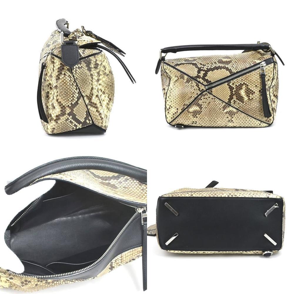 Loewe Puzzle Medium Python Leather Crossbody Shou… - image 2